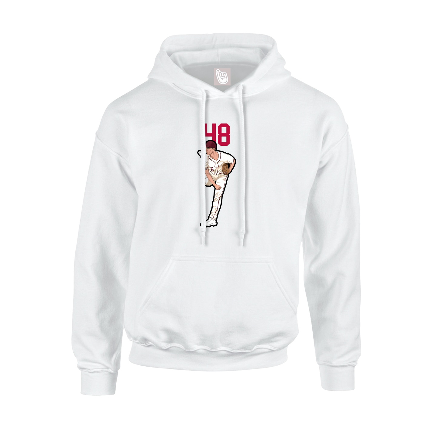 Youth Hoodie — Number Top in White