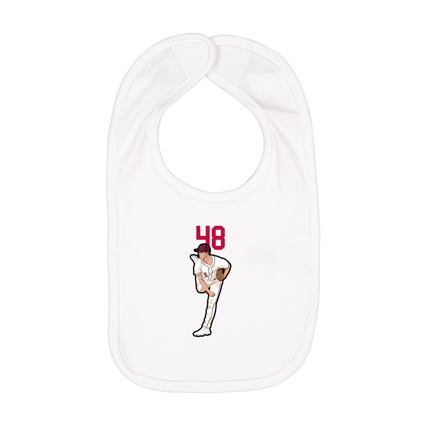 Infant Bib — Number Top in White