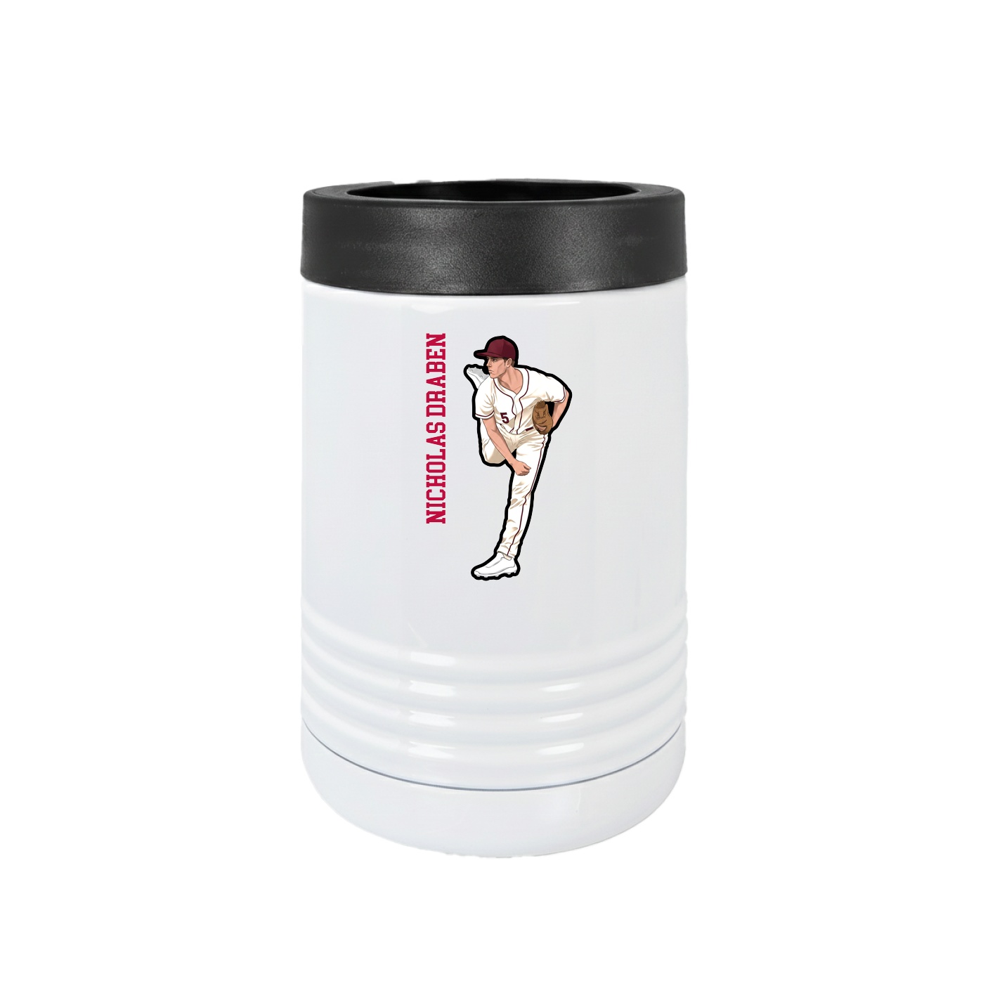 Beverage Holder — Name Vertical in White