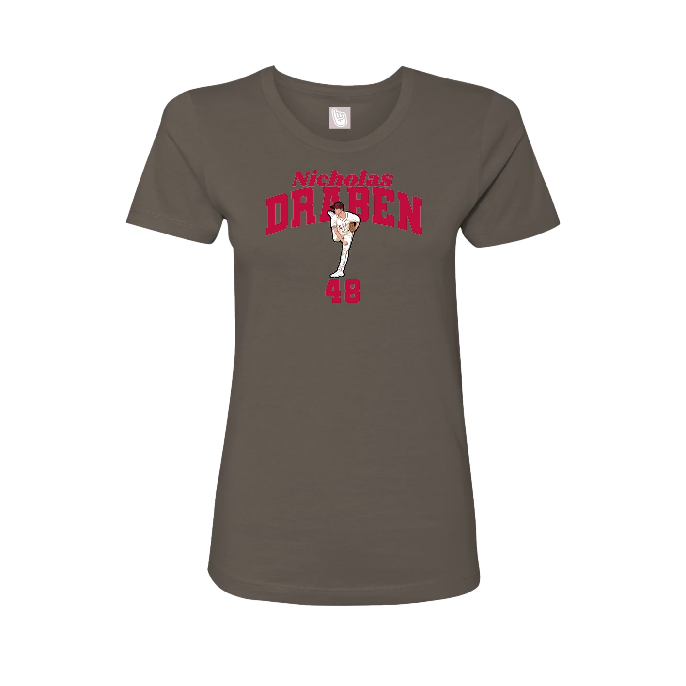 Fitted Women's Tee — Signature Arch in Grey