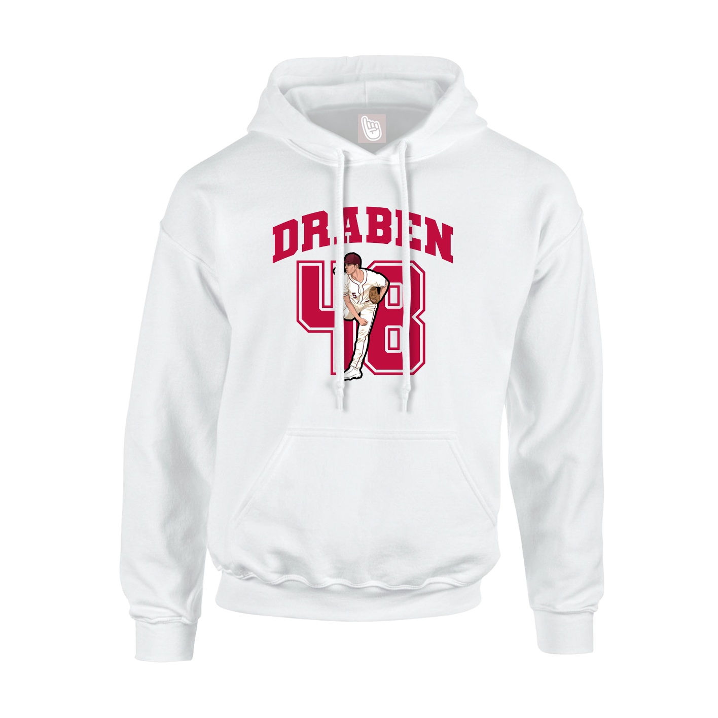 Hoodie — Number in White
