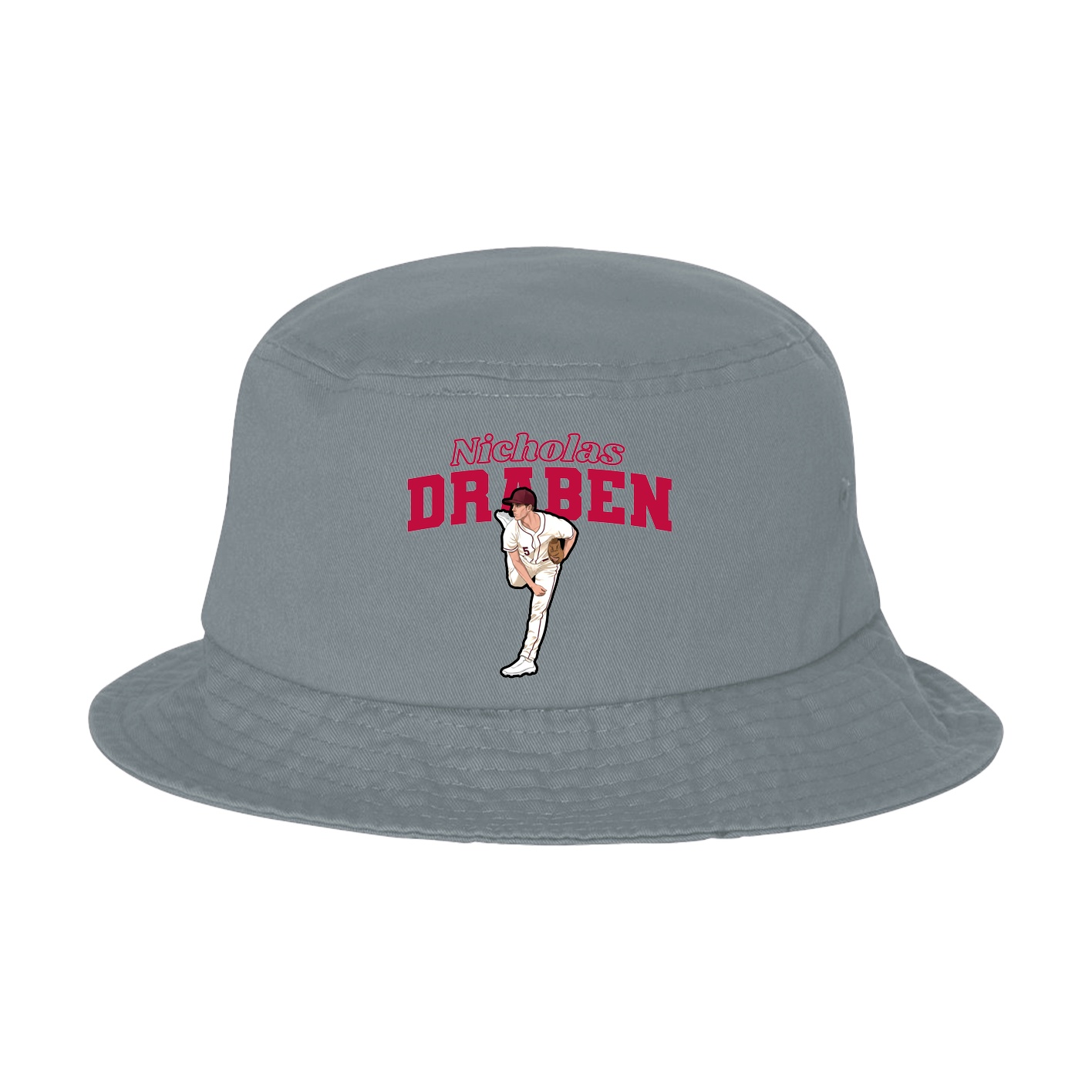 Bucket Cap — Name Arch in Grey