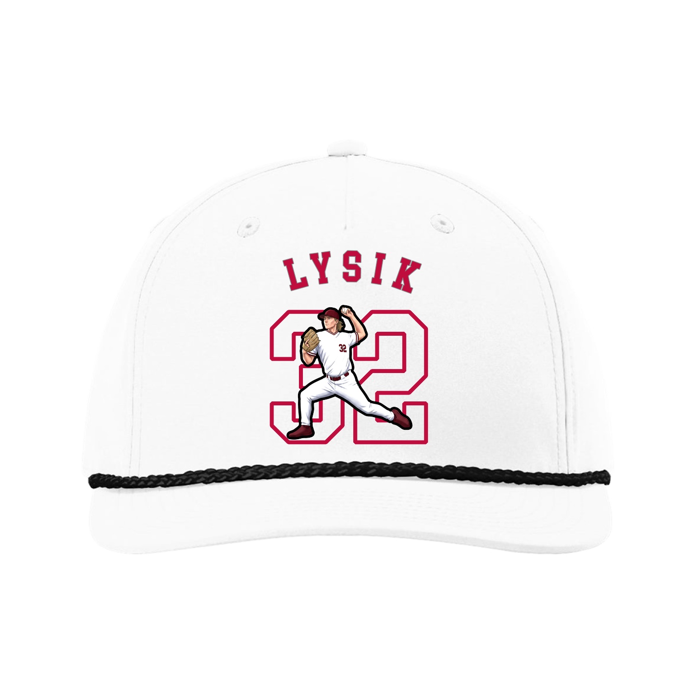 Five-Panel Classic Rope Cap — Shirsey Arch in White