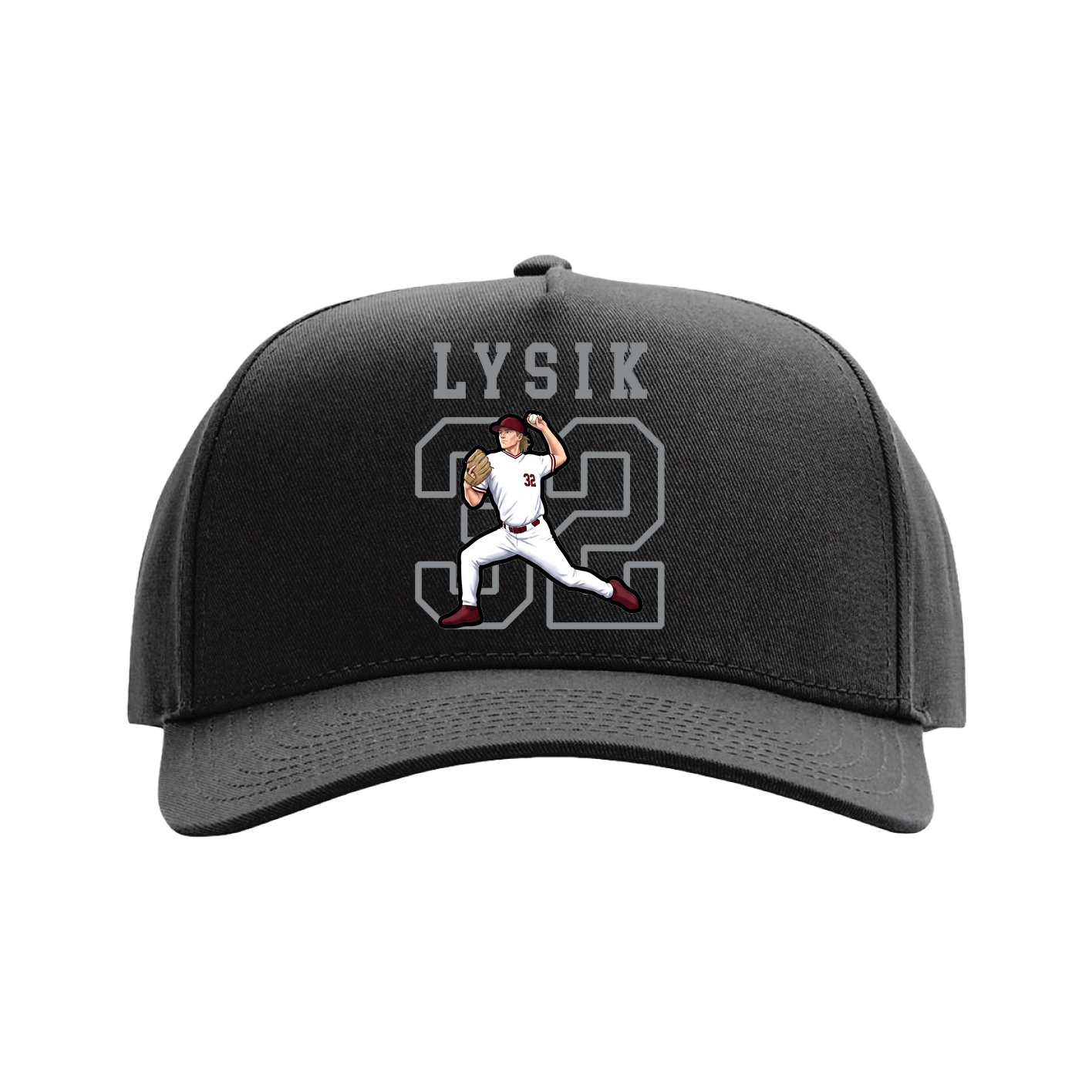 Full Fabric Five-Panel Champ Cap — Shirsey in Black