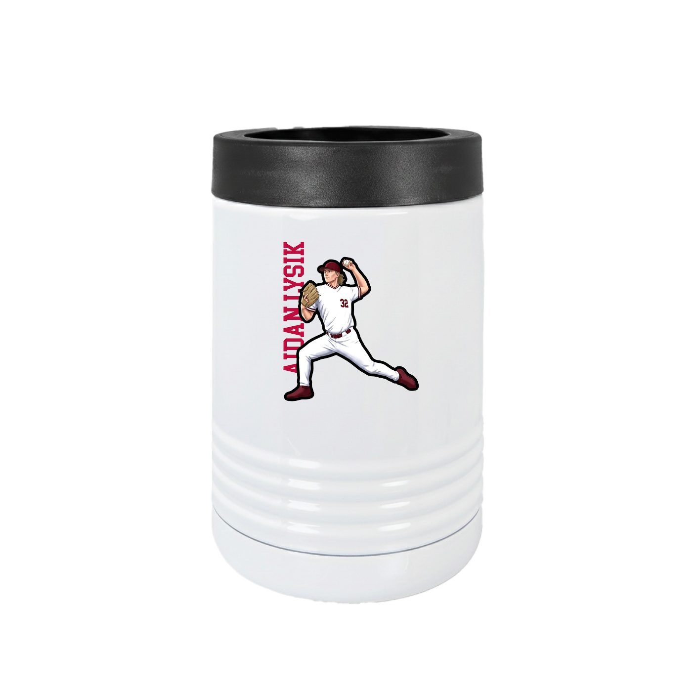 Beverage Holder — Name Vertical in White