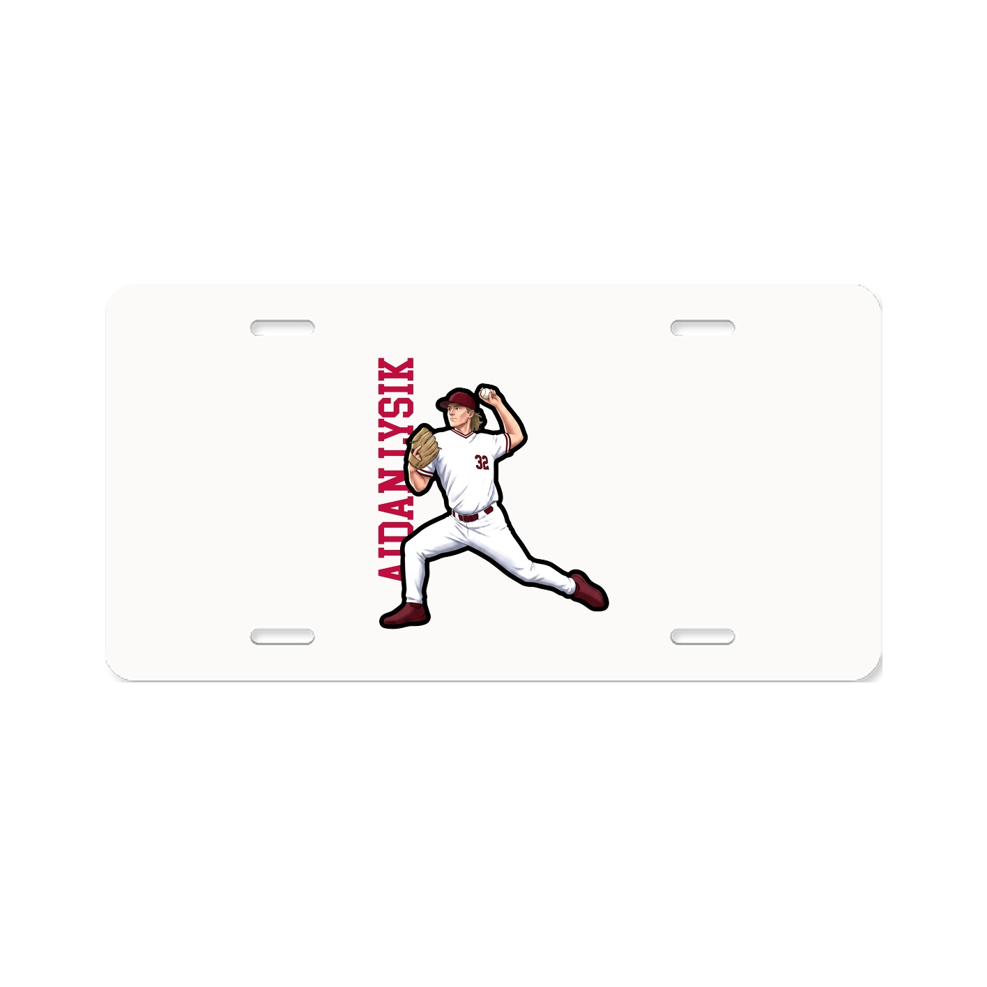 License Plate — Name Vertical in Classic