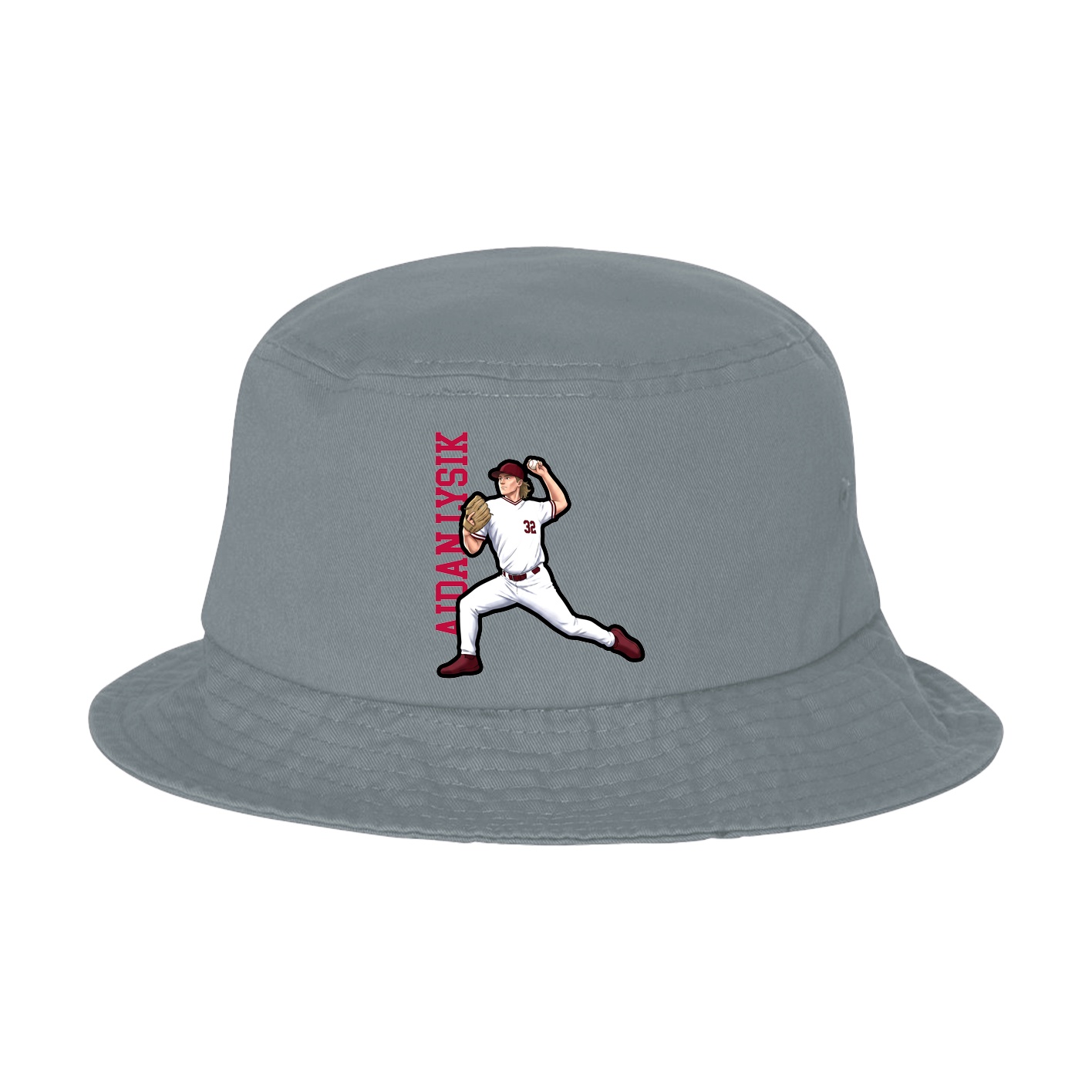 Bucket Cap — Name Vertical in Grey