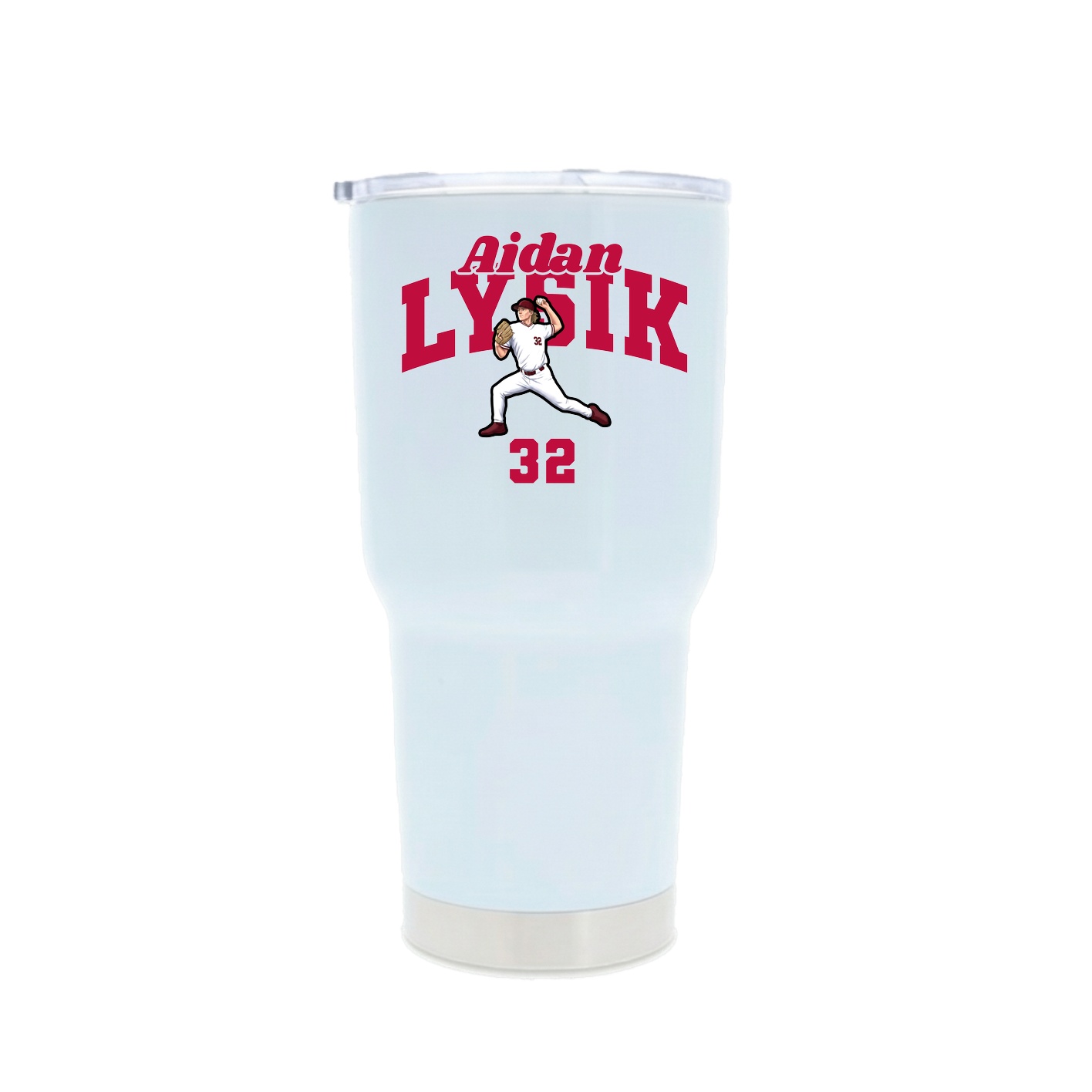 30oz Stainless Steel Tumbler — Signature Arch in White