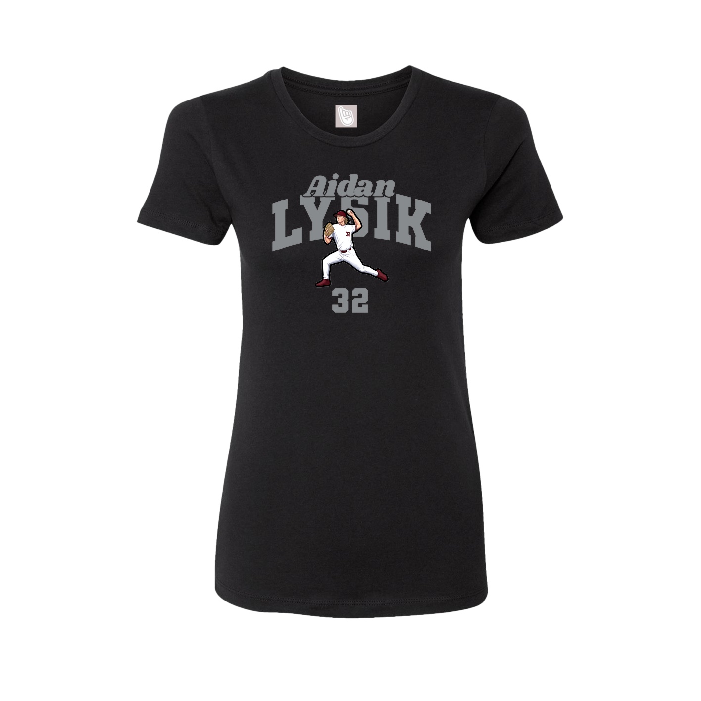 Fitted Women's Tee — Signature Arch in Black