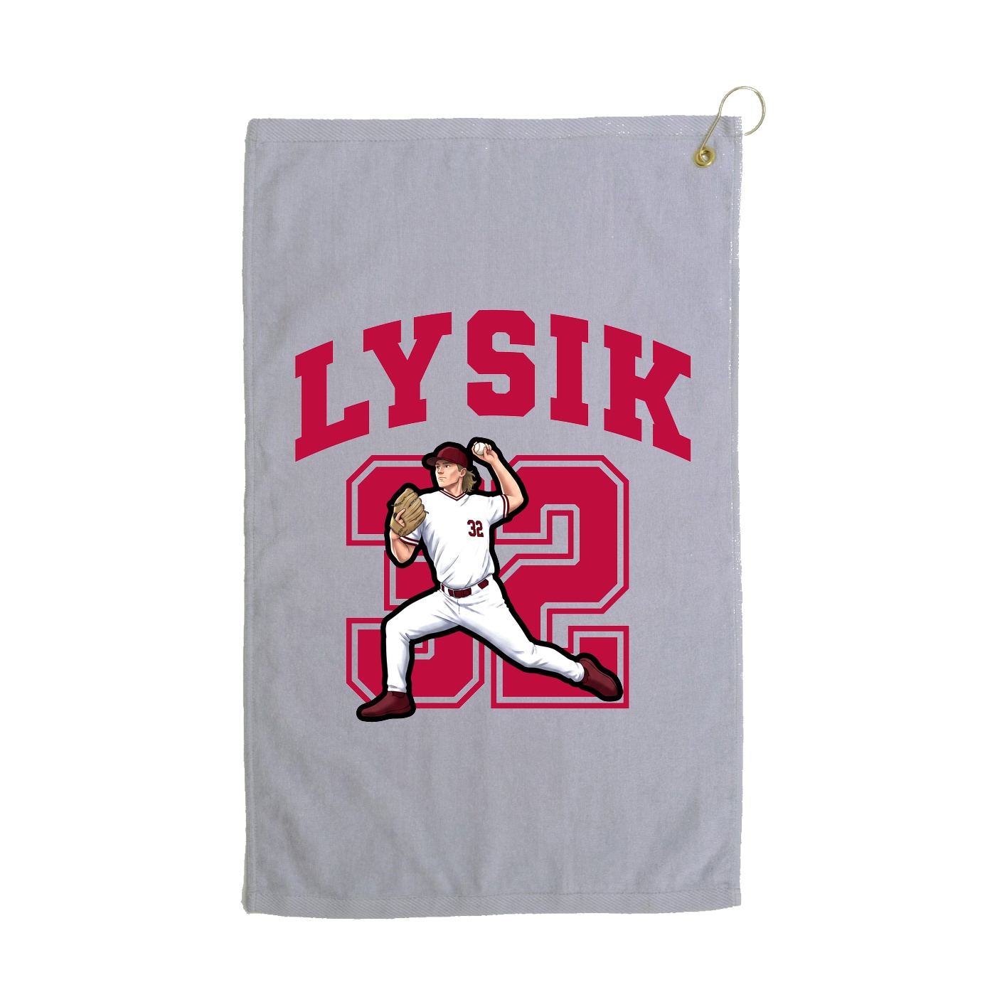 Golf Towel — Number in Grey