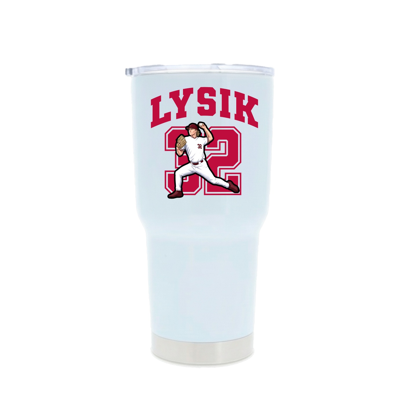 30oz Stainless Steel Tumbler — Number in White