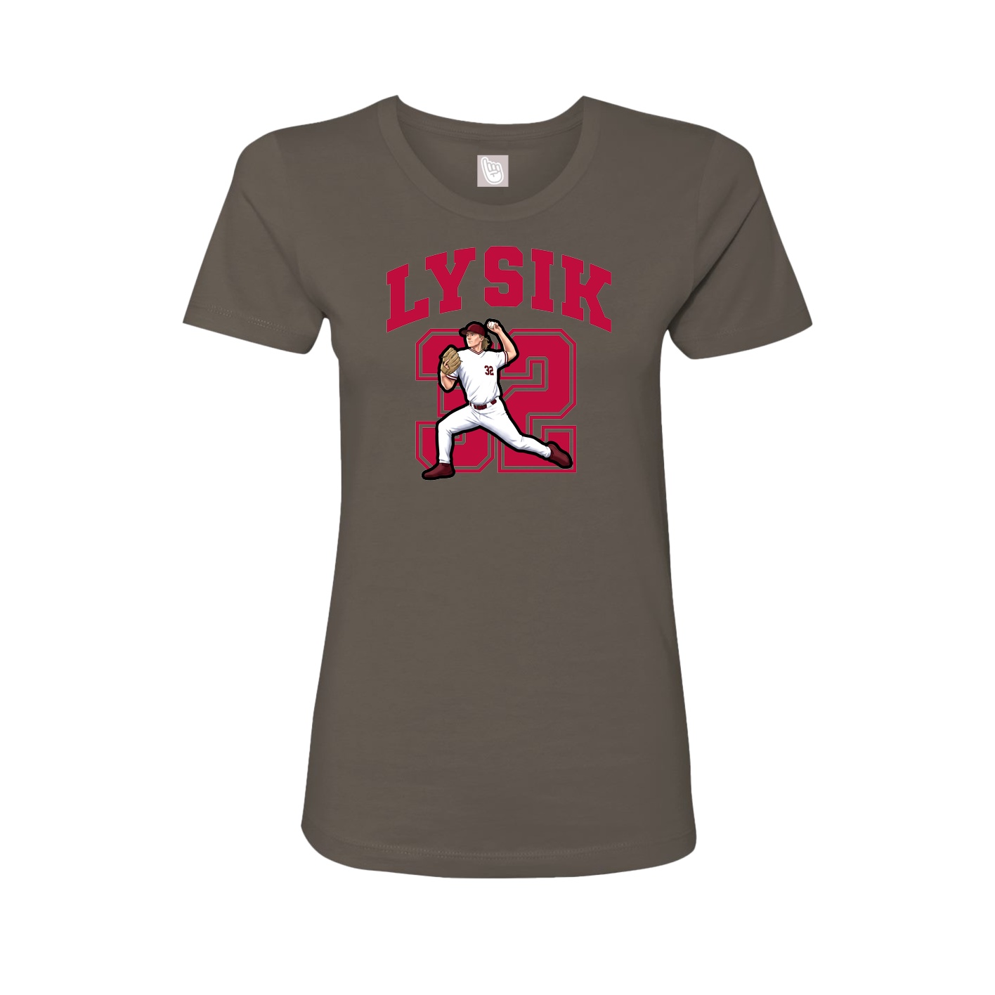 Fitted Women's Tee — Number in Grey