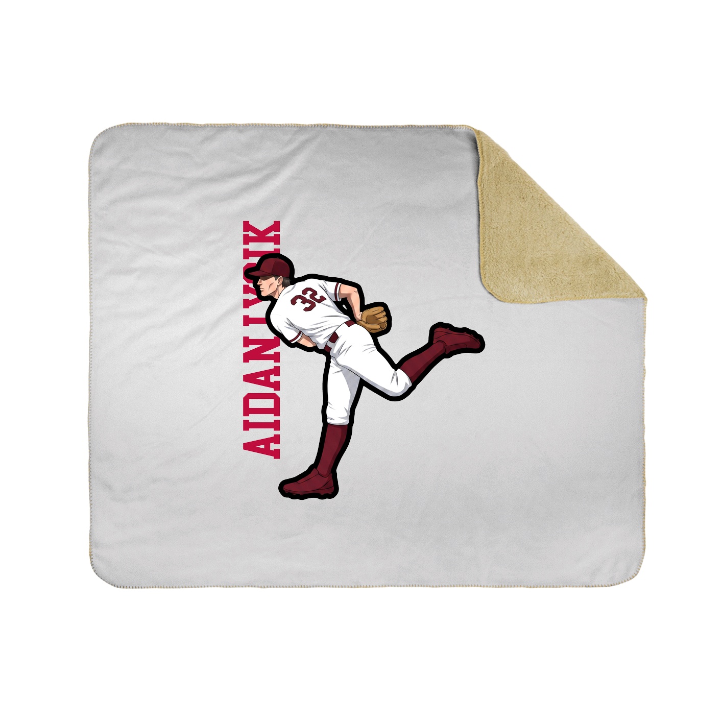 Throw Blanket — Name Vertical in White