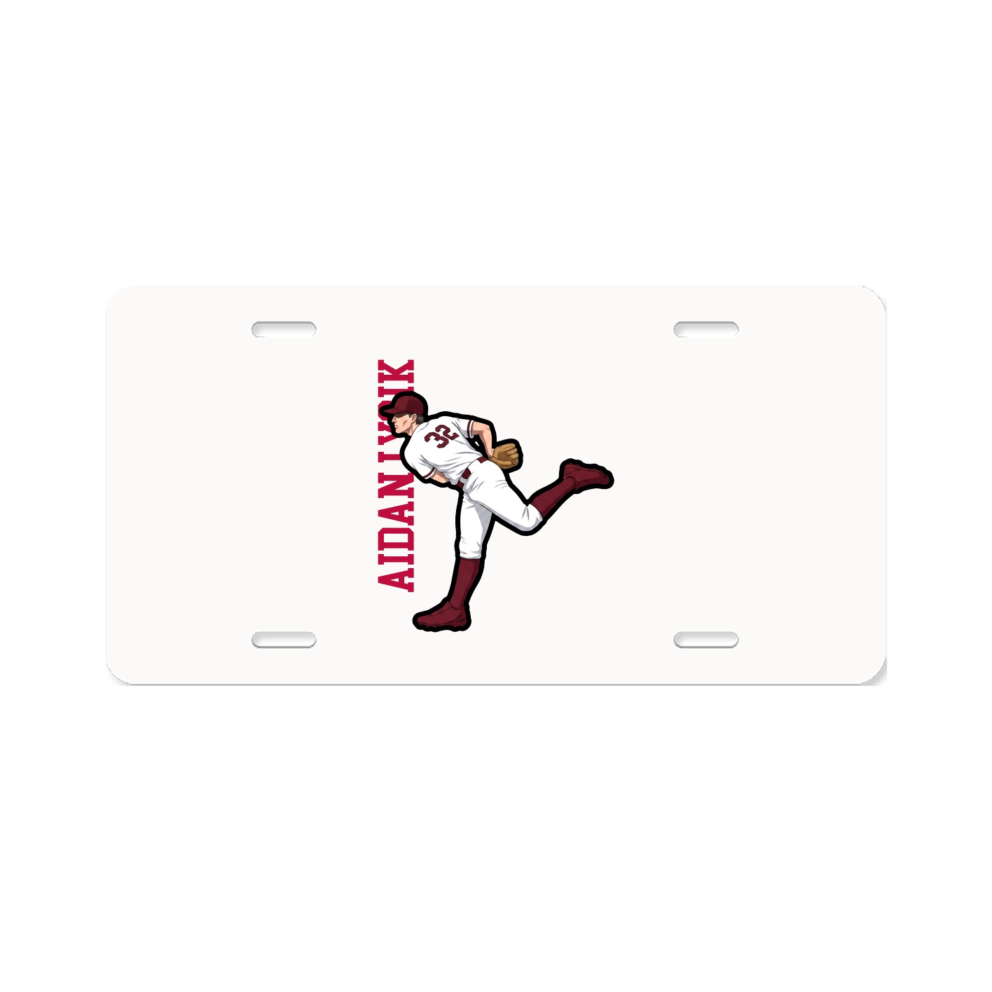 License Plate — Name Vertical in Classic