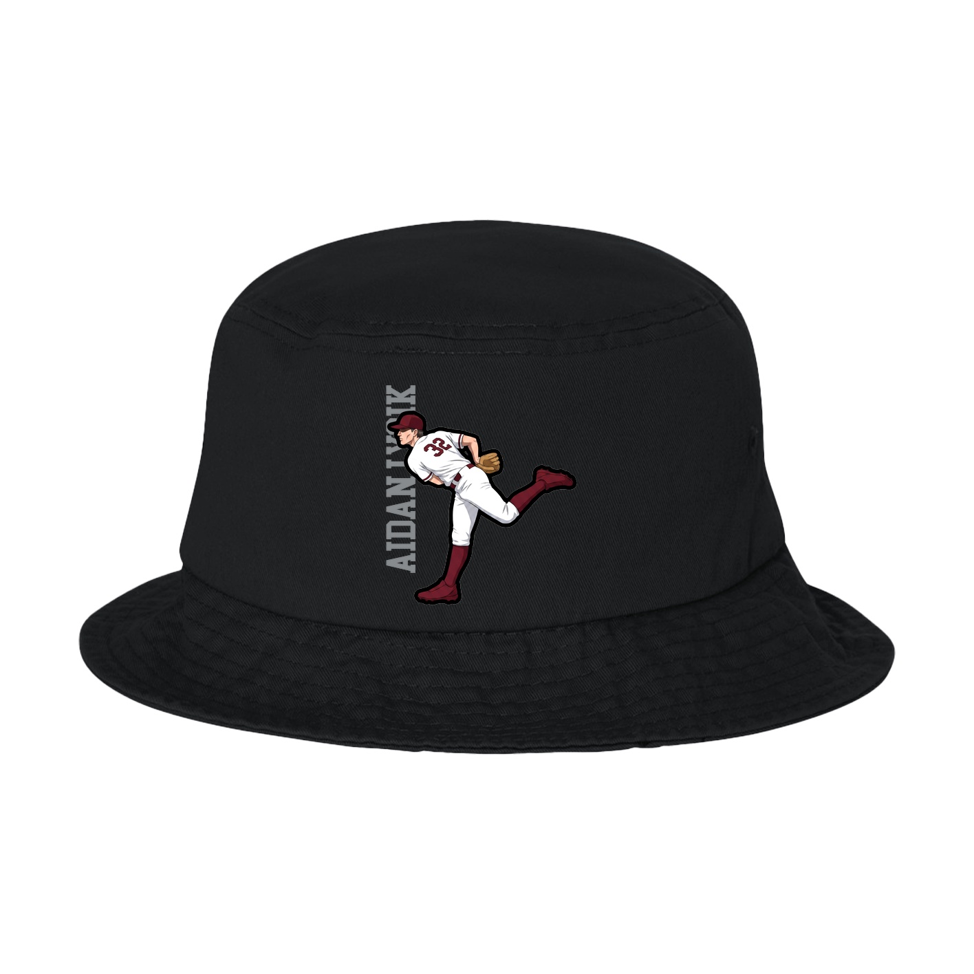 Bucket Cap — Name Vertical in Black