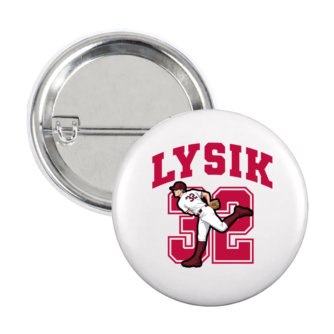 Game Day Button — Number in White