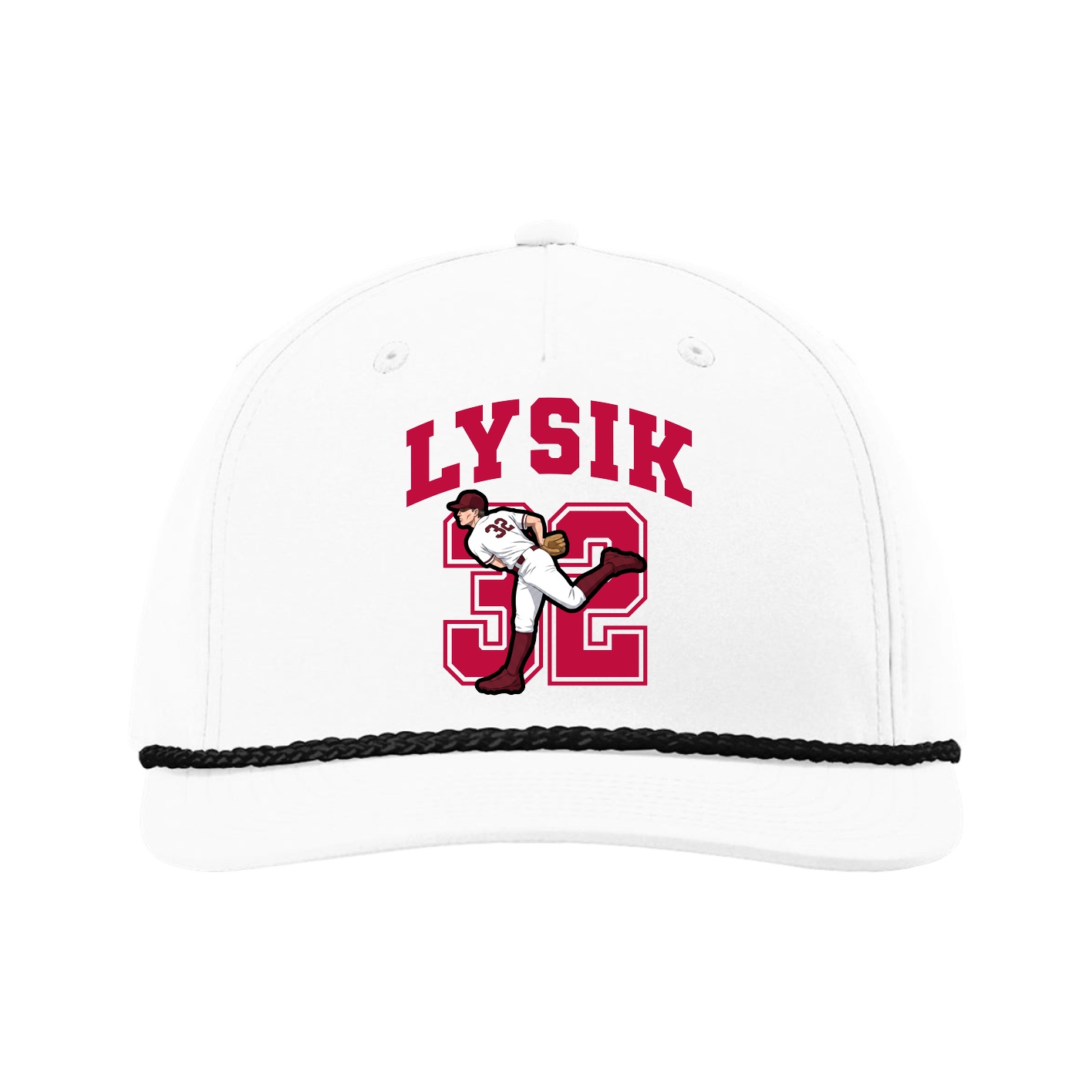 Five-Panel Classic Rope Cap — Number in White