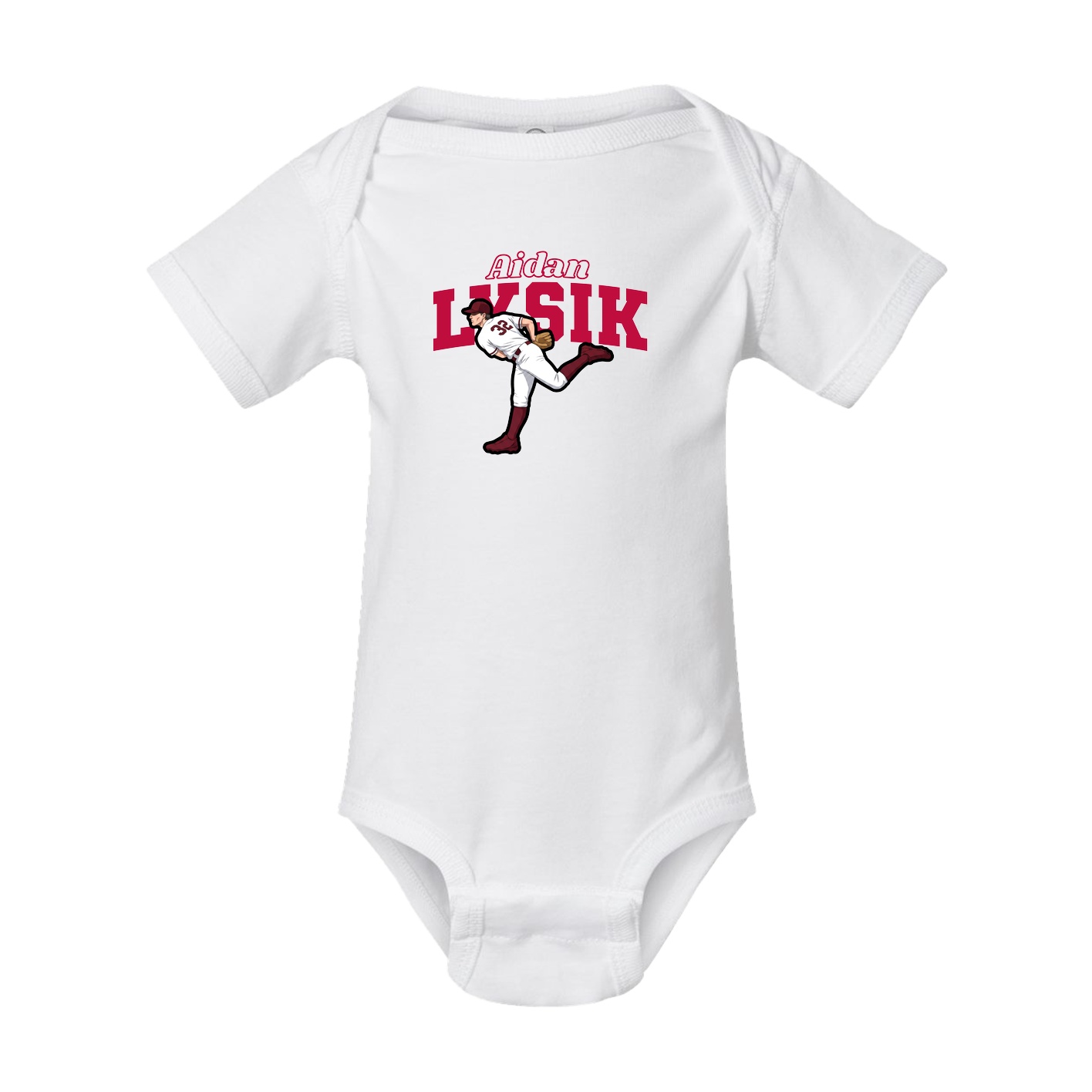 Baby Onesie — Name Arch in White