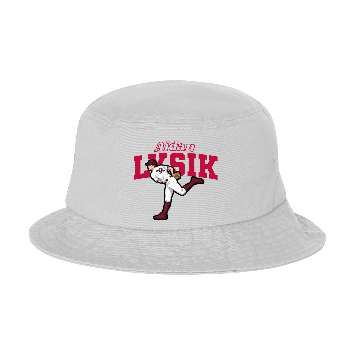 Bucket Cap — Name Arch in White