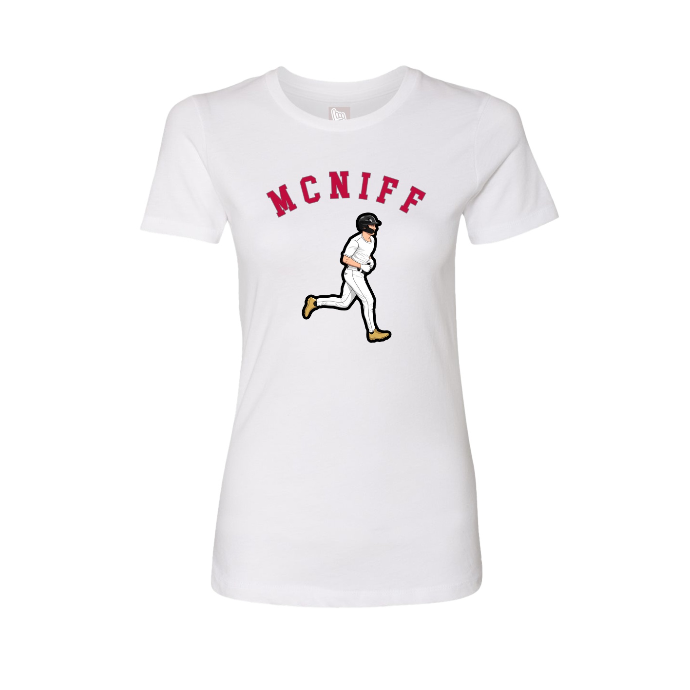 Fitted Women's Tee — Shirsey Arch in White