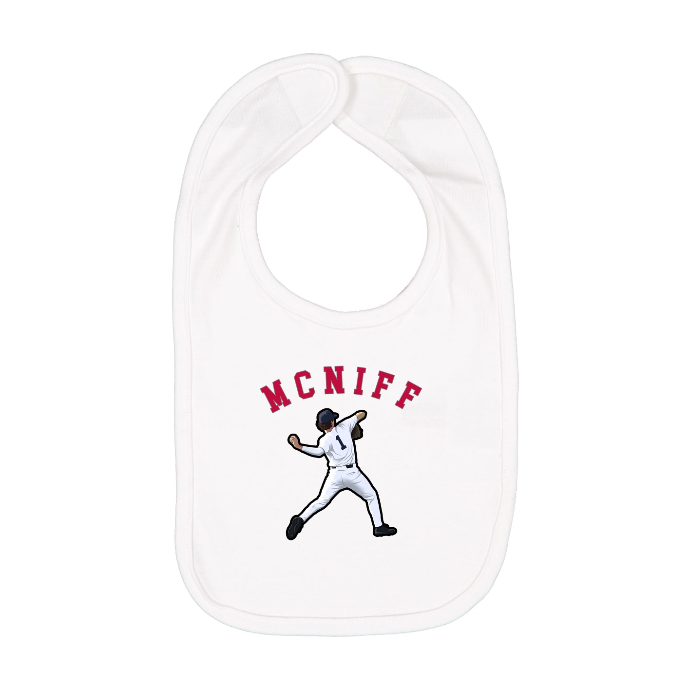 Infant Bib — Shirsey Arch in White