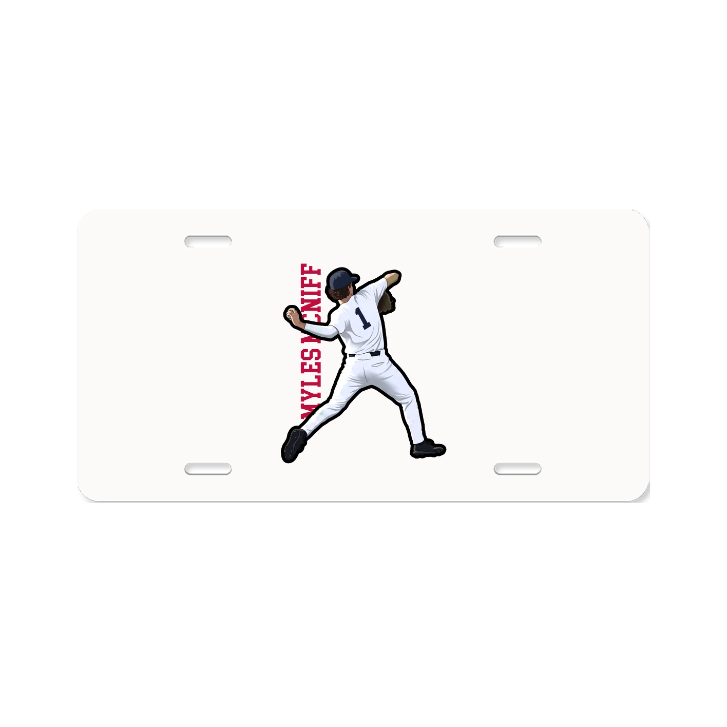 License Plate — Name Vertical in Classic