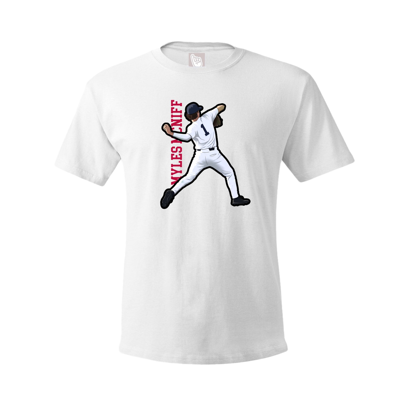 Tee — Name Vertical in White