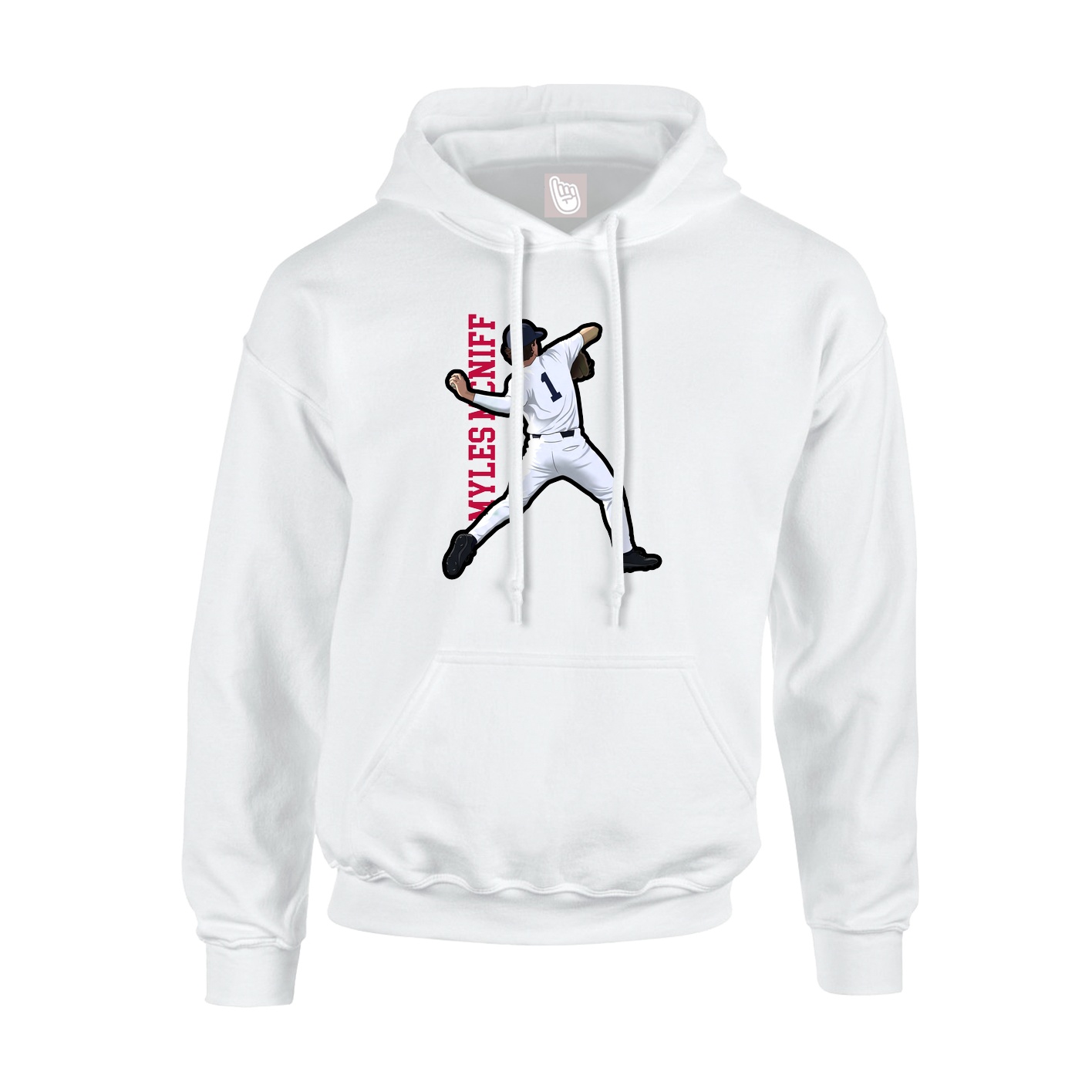 Hoodie — Name Vertical in White