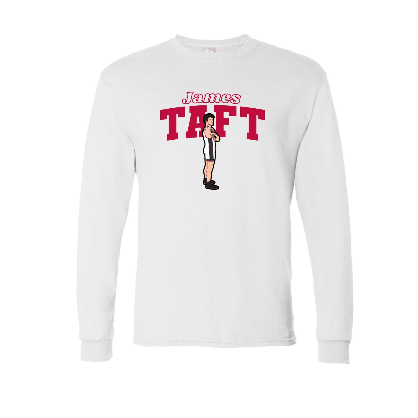 Long Sleeve Tee — Name Arch in White