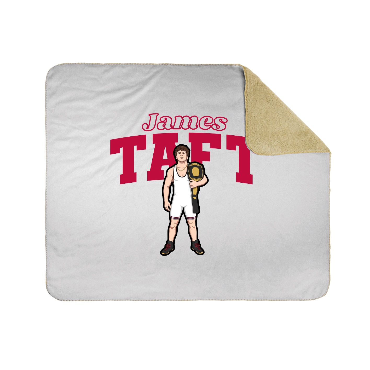 Throw Blanket — Name Arch in White
