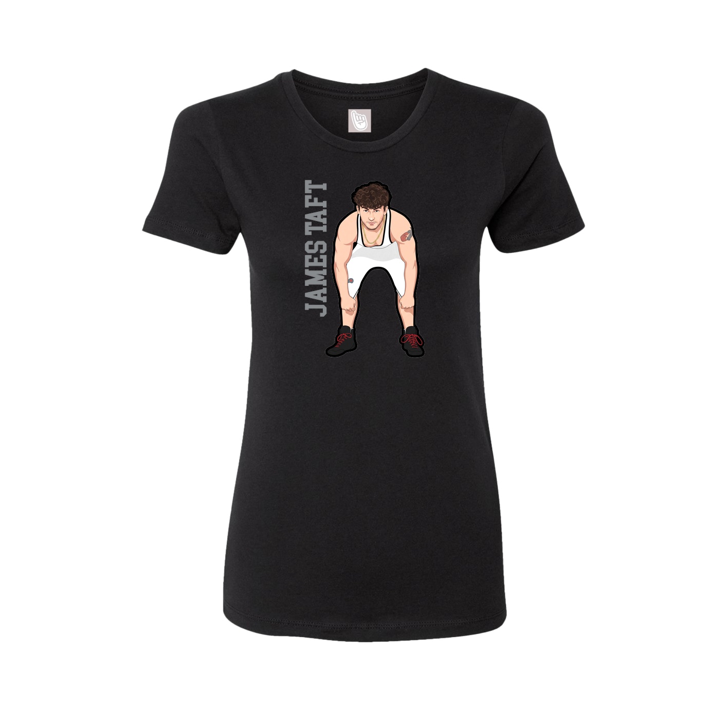 Womens Tee — Name Vertical in Black