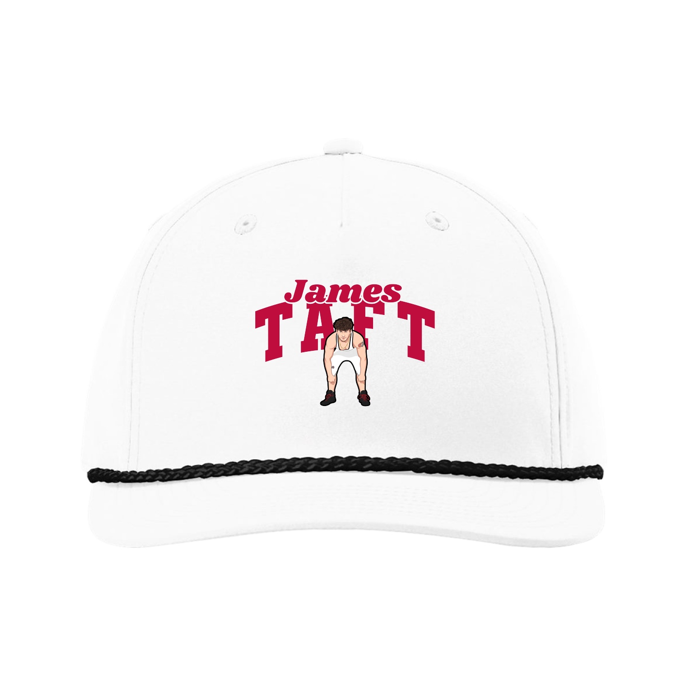 Five-Panel Classic Rope Cap — Signature Arch in White