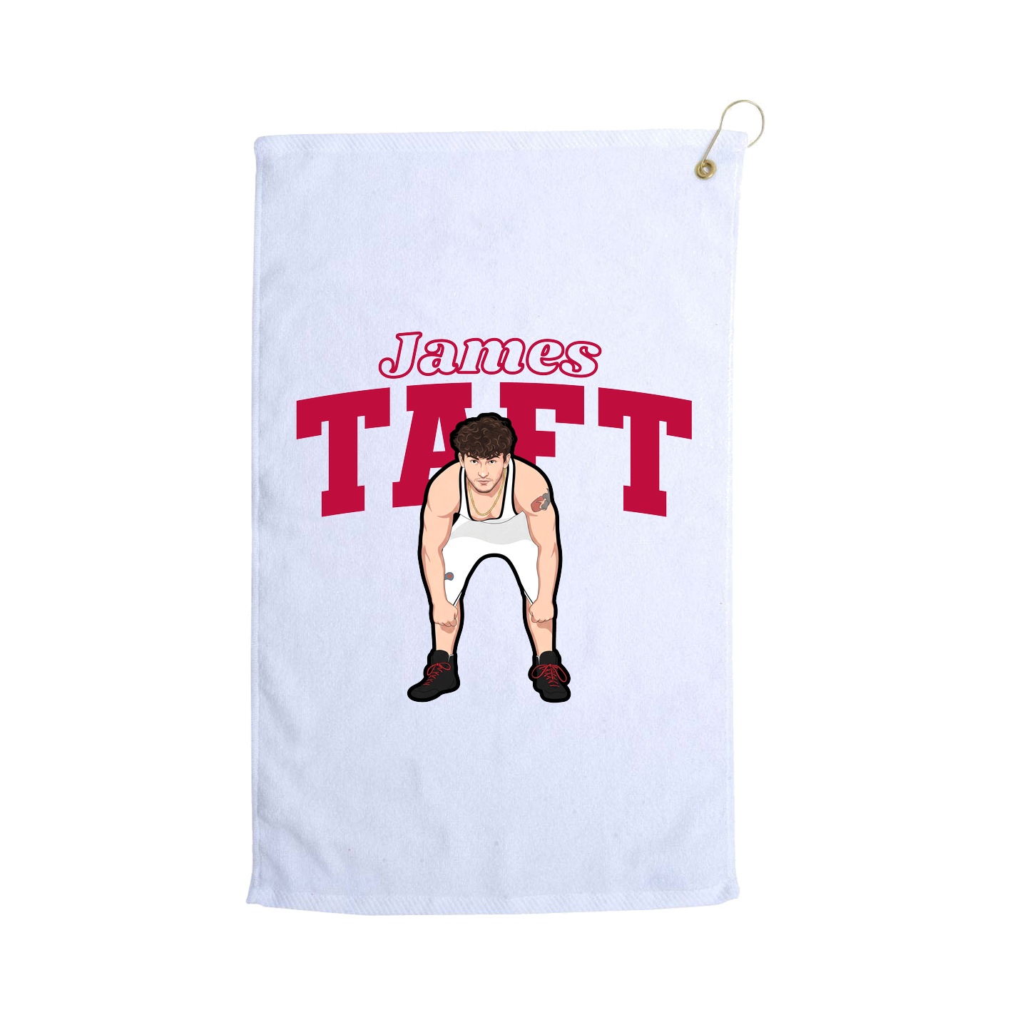 Golf Towel — Name Arch in White
