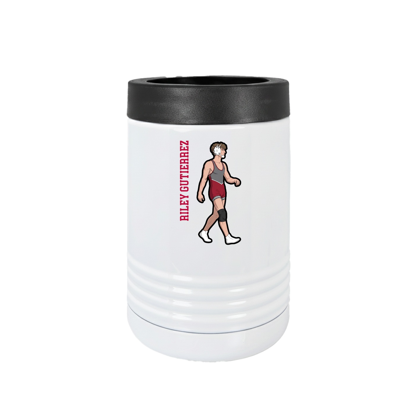 Beverage Holder — Name Vertical in White
