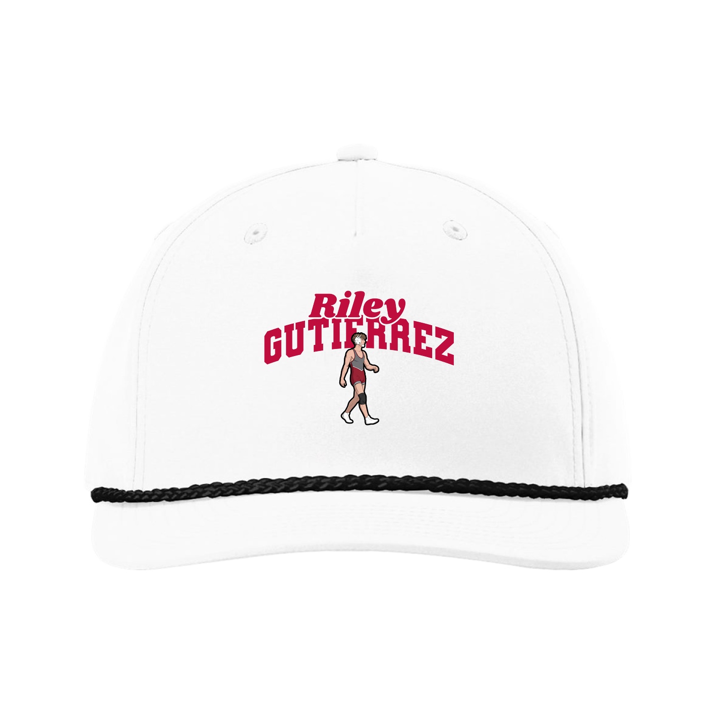Five-Panel Classic Rope Cap — Signature Arch in White