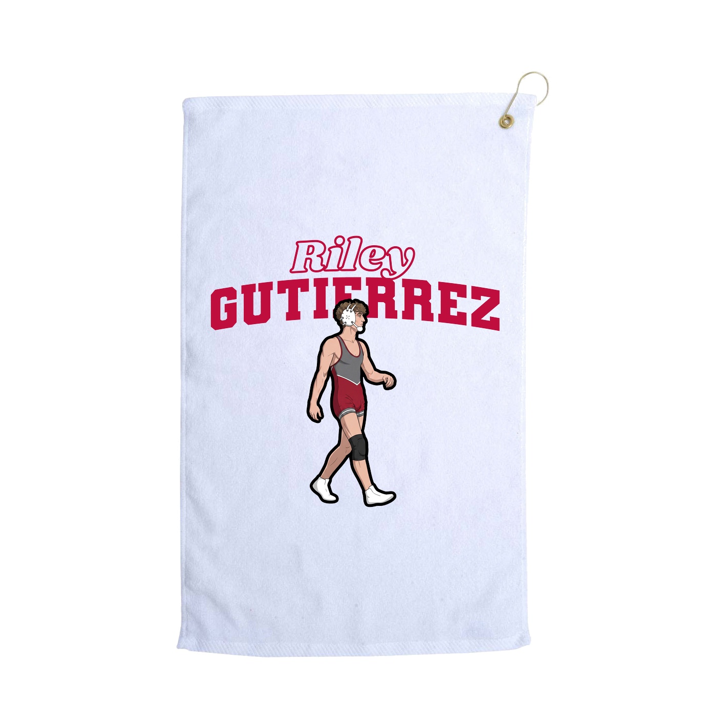 Golf Towel — Name Arch in White