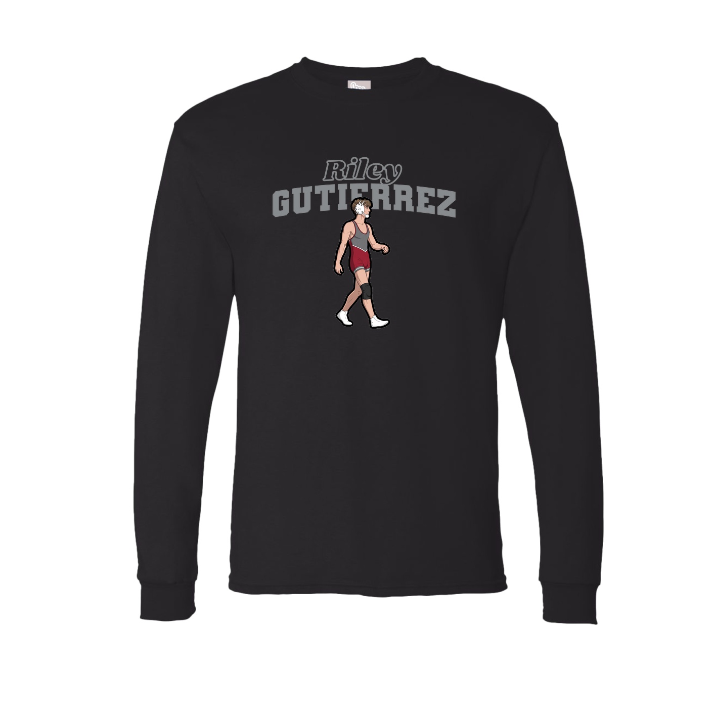 Long Sleeve Tee — Name Arch in Black