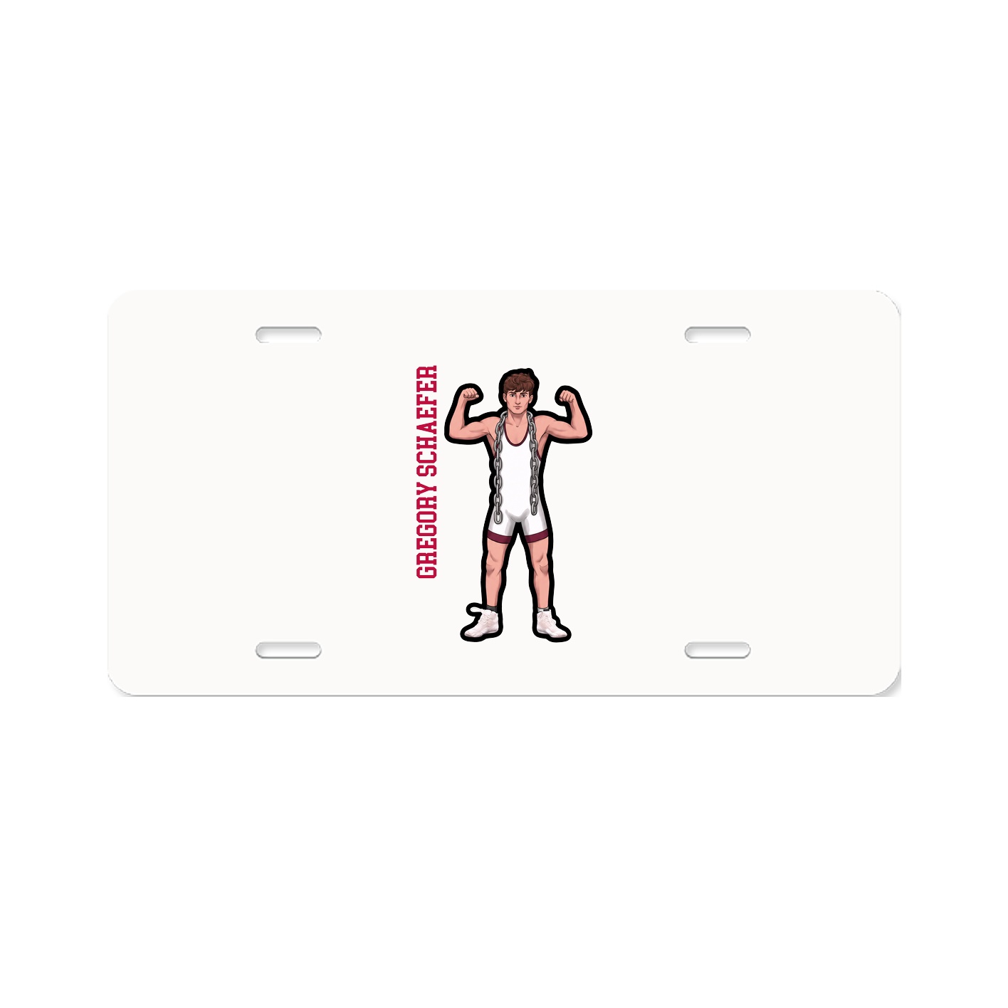 License Plate — Name Vertical in Classic