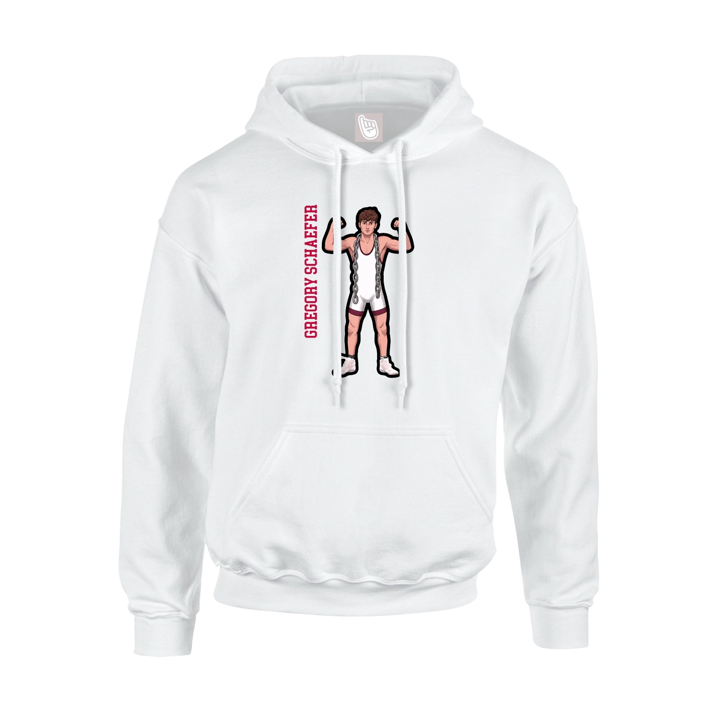 Hoodie — Name Vertical in White