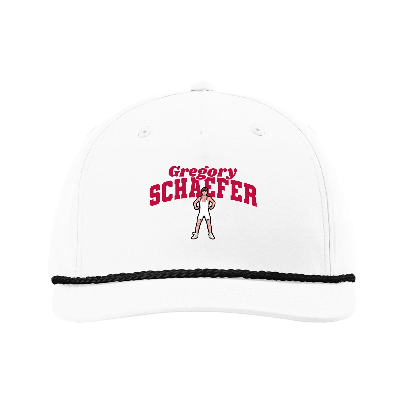 Five-Panel Classic Rope Cap — Signature Arch in White
