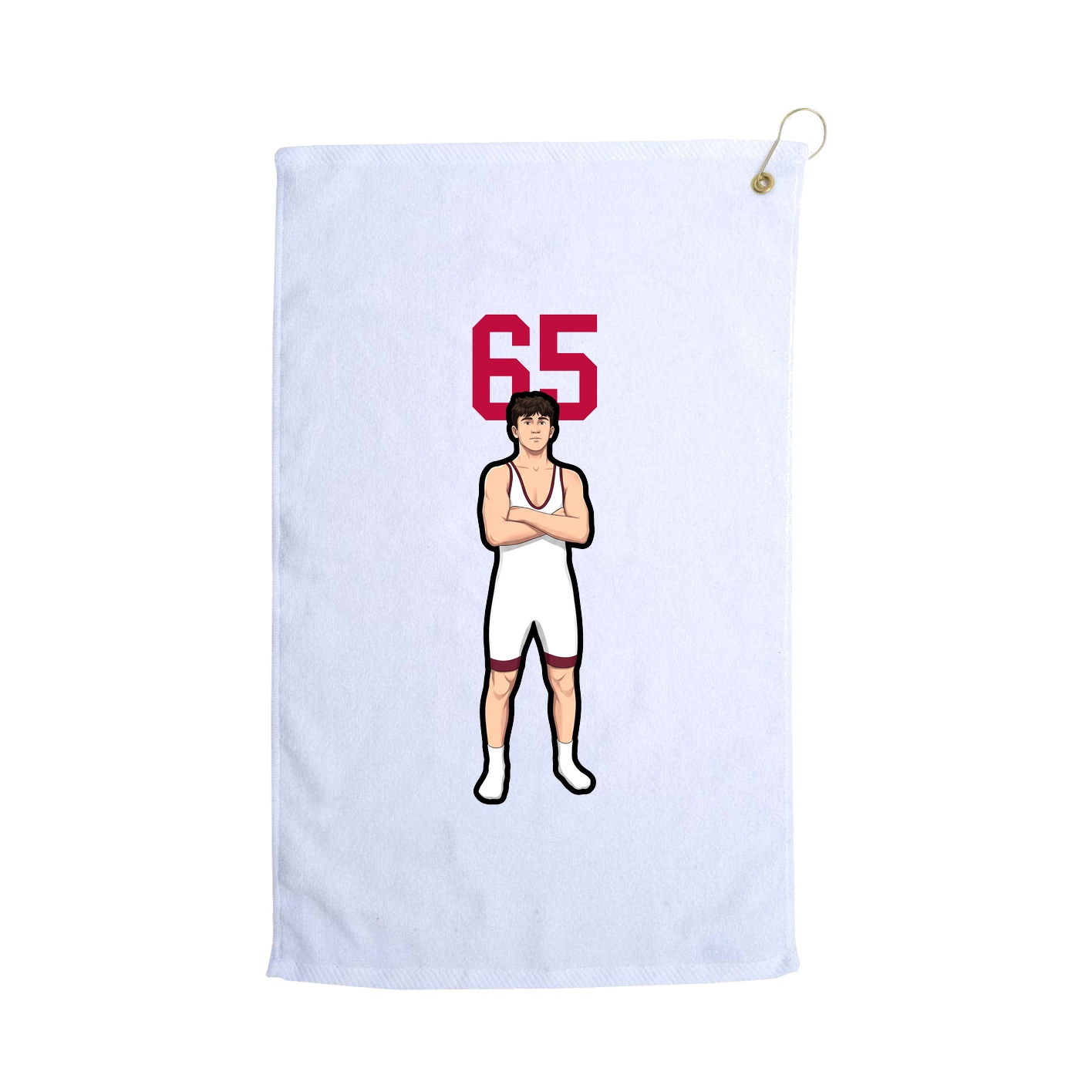 Golf Towel — Number Top in White