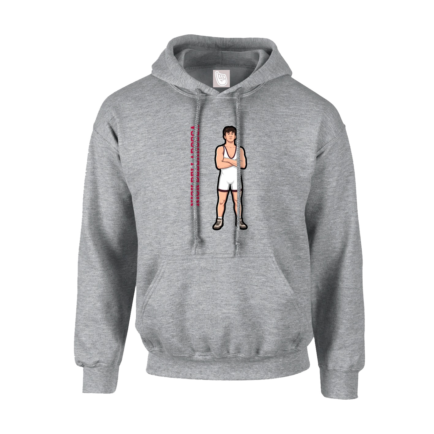 Hoodie — Name Vertical in Grey