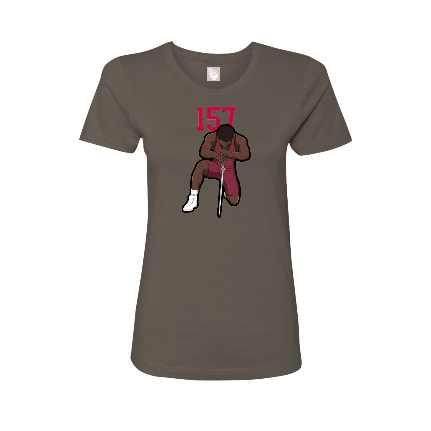 Fitted Women's Tee — Number Top in Grey