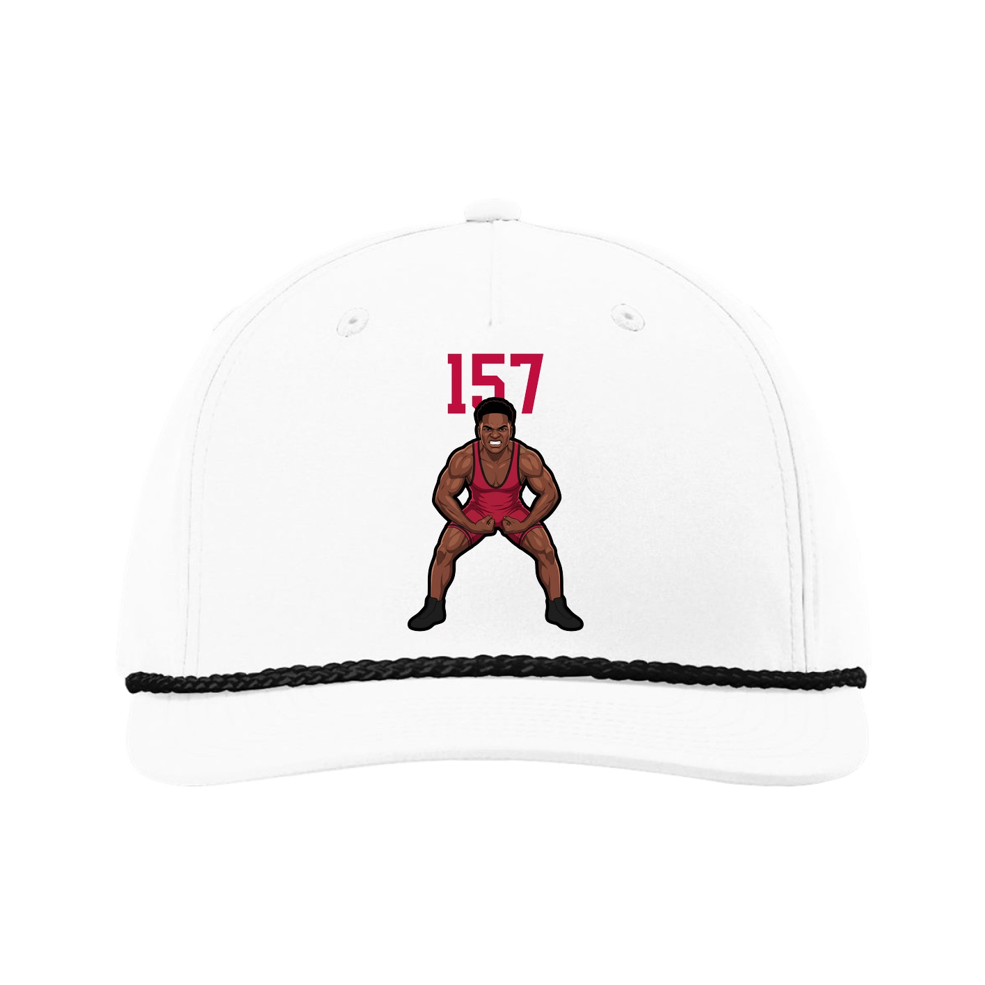 Five-Panel Classic Rope Cap — Number Top in White