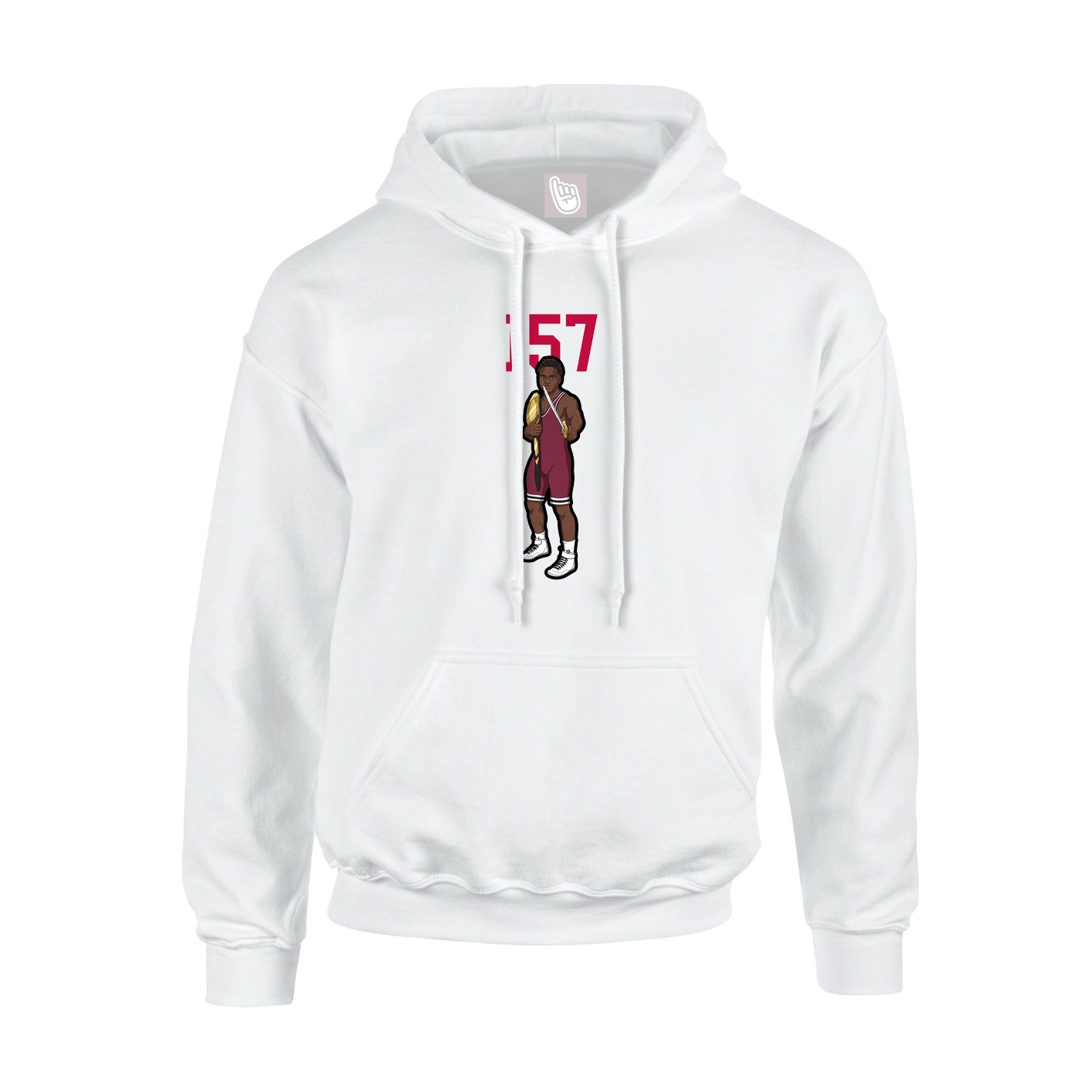 Youth Hoodie — Number Top in White