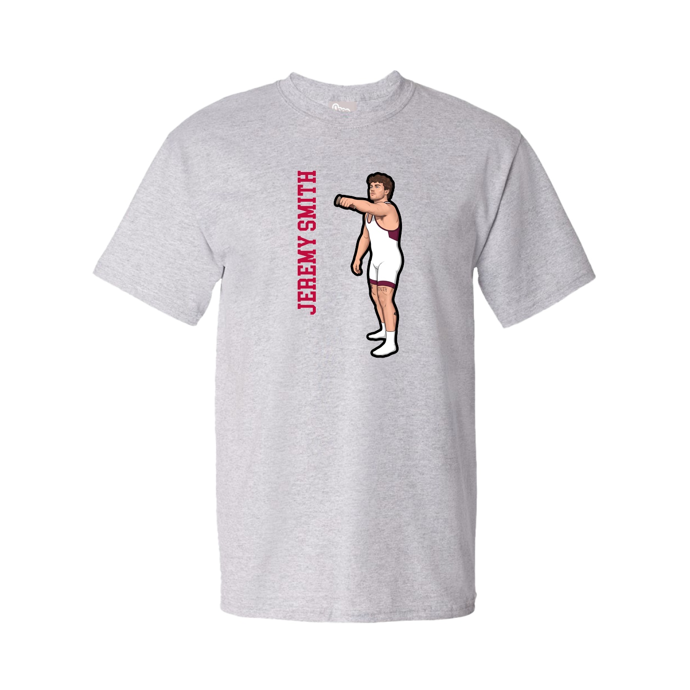 Youth Tee — Name Vertical in Grey