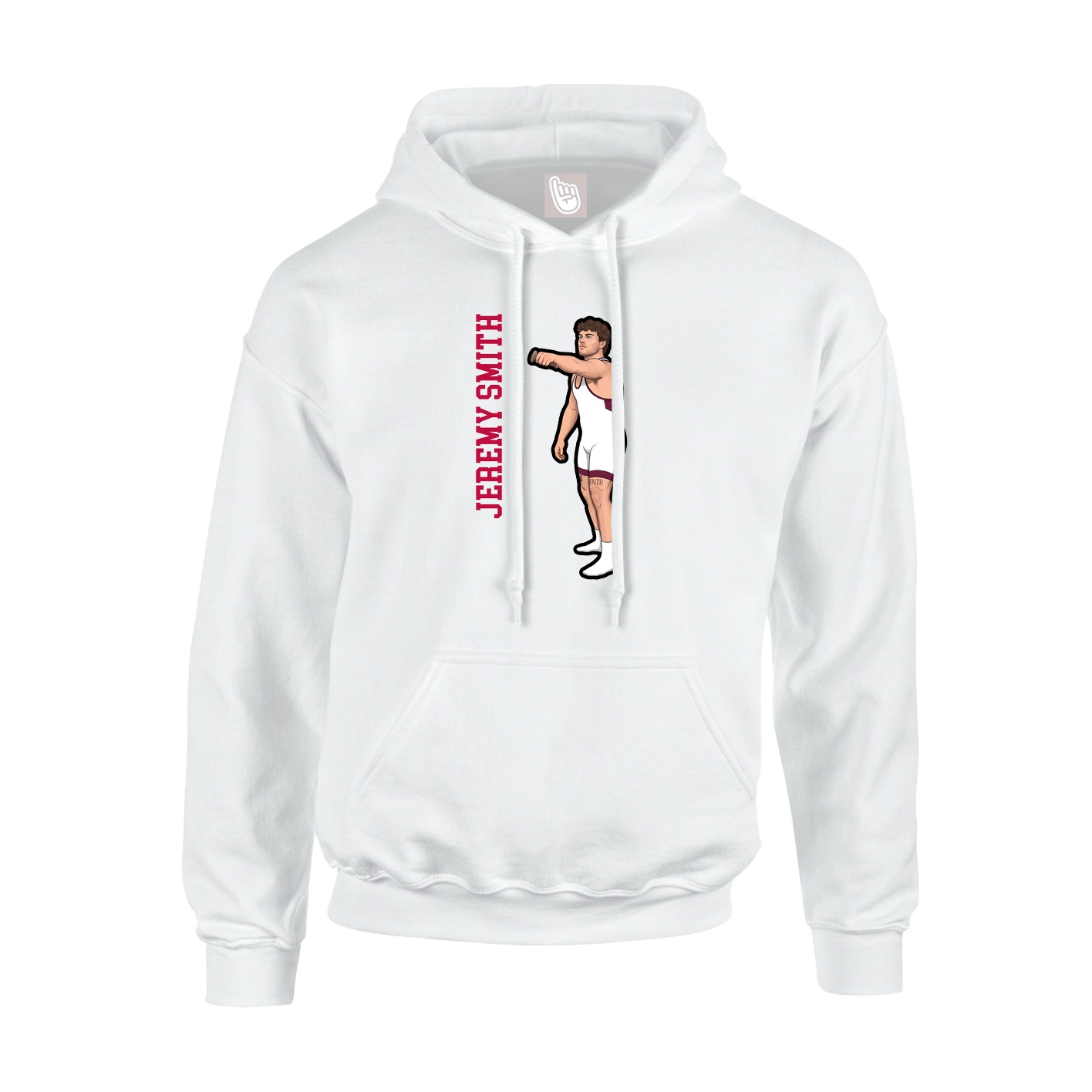 Youth Hoodie — Name Vertical in White