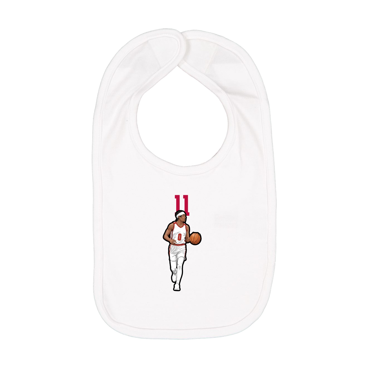 Infant Bib — Number Top in White