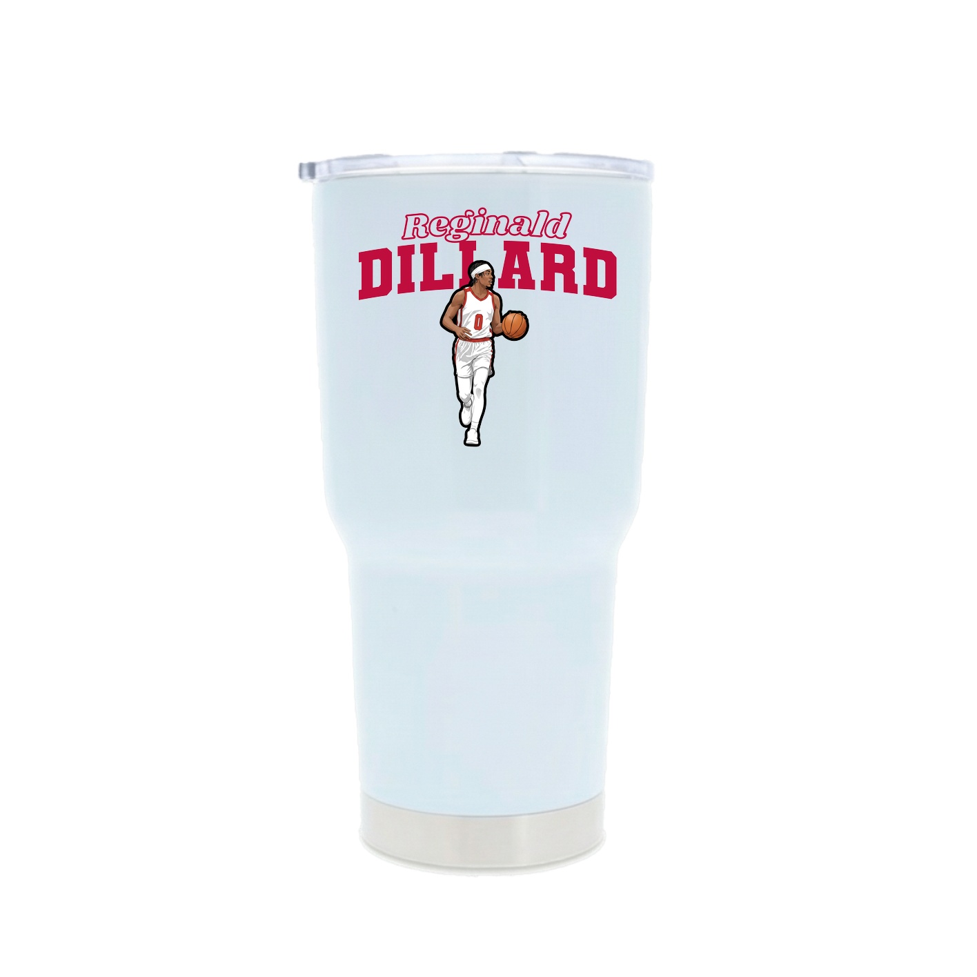 30oz Stainless Steel Tumbler — Name Arch in White