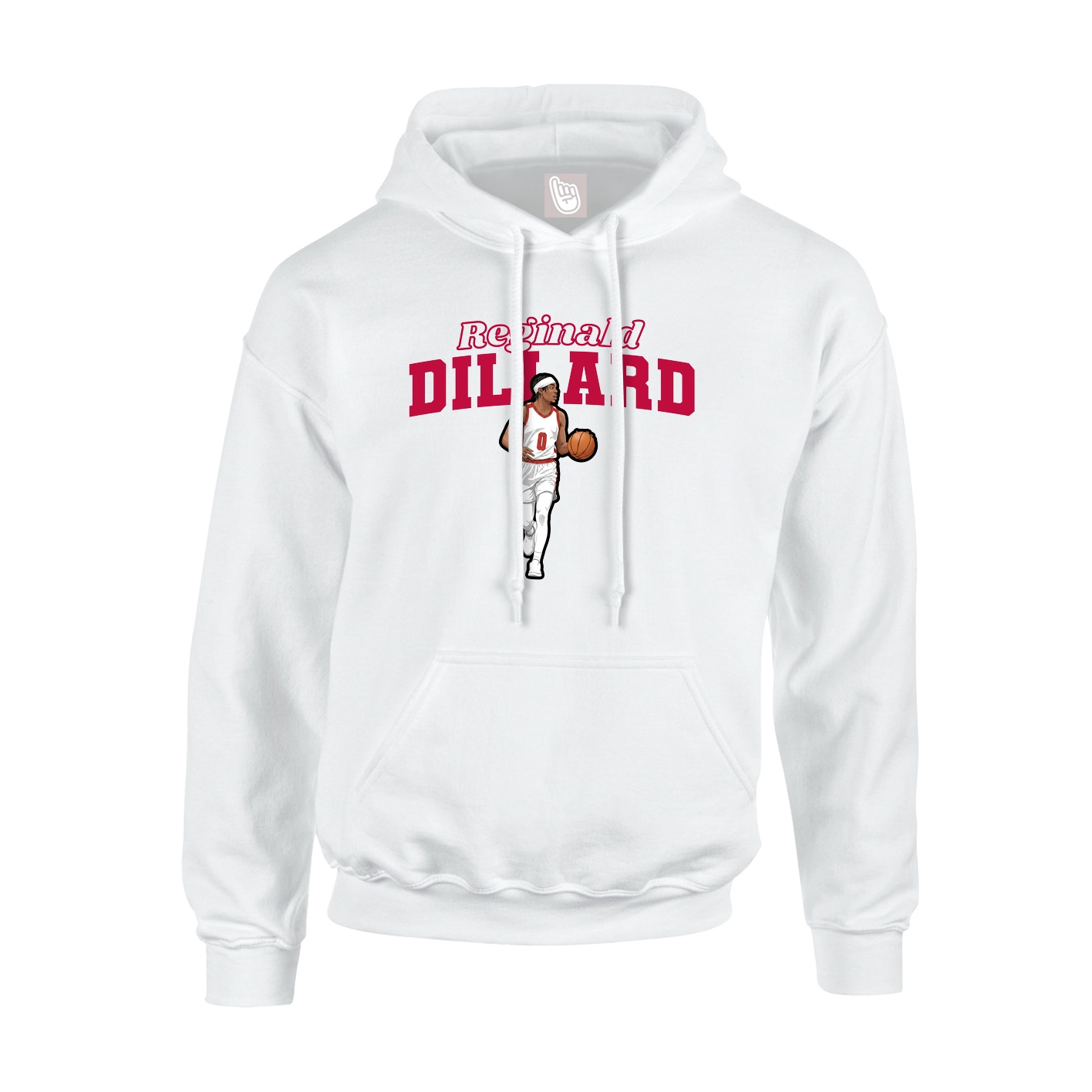 Youth Hoodie — Name Arch in White